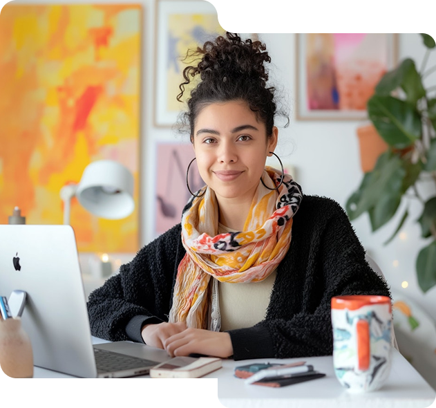 Business owner working at her desk